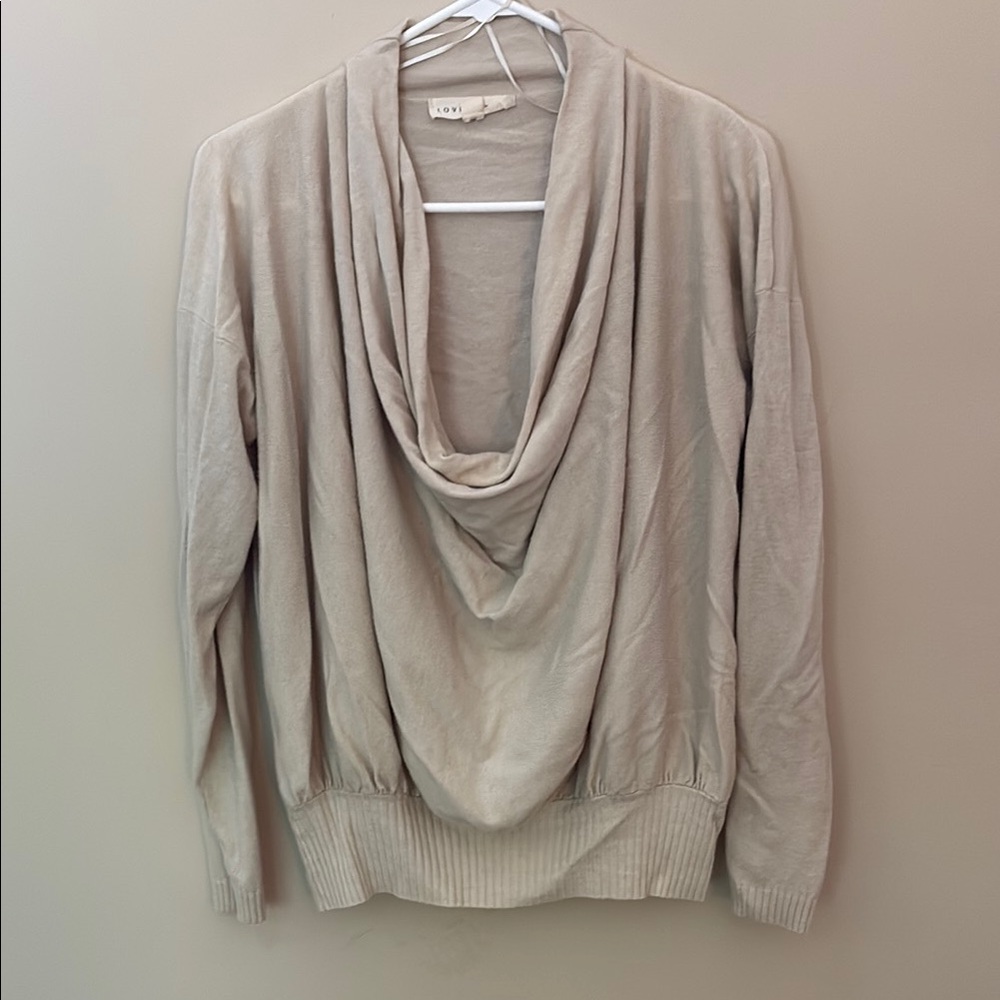 Lovestitch Cream Cowl Neck Sweater Relaxed Fit